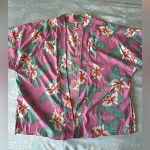 Rip Curl Pink Tropical Leaf shirt